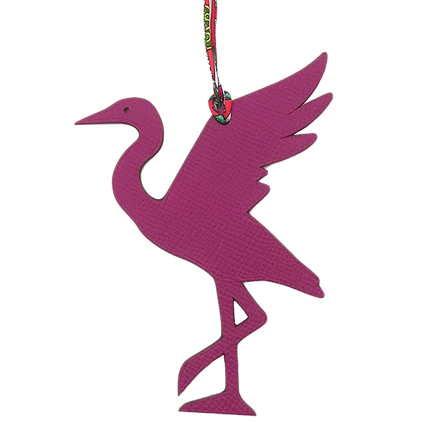 エルメス バッグチャーム プティアッシュ ツル ヴォーエプソン トゴ パープル×ブラウン 紫 茶 チャーム petit H 【中古】