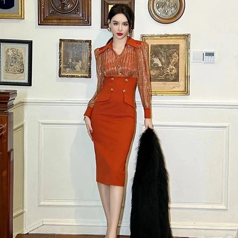 【JY.上品】 2024秋冬新品 OL 通勤 ワンピース パーティードレス 着痩せ 大人 お呼ばれ 同窓会 披露宴 卒業式 結婚式 ウェディング 二次会 成人式 メガ割30%制限