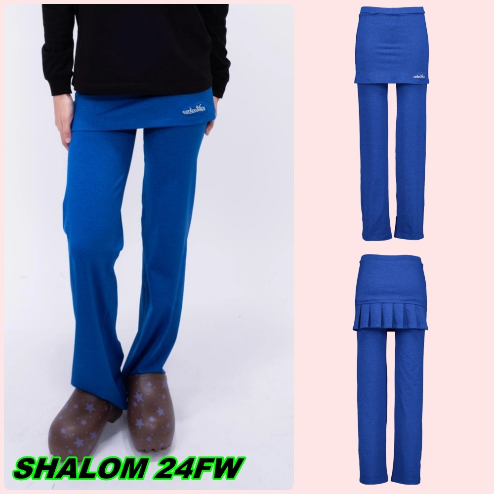 SHALOM】24FW STRETCHING PLEATS PANTS BLUE