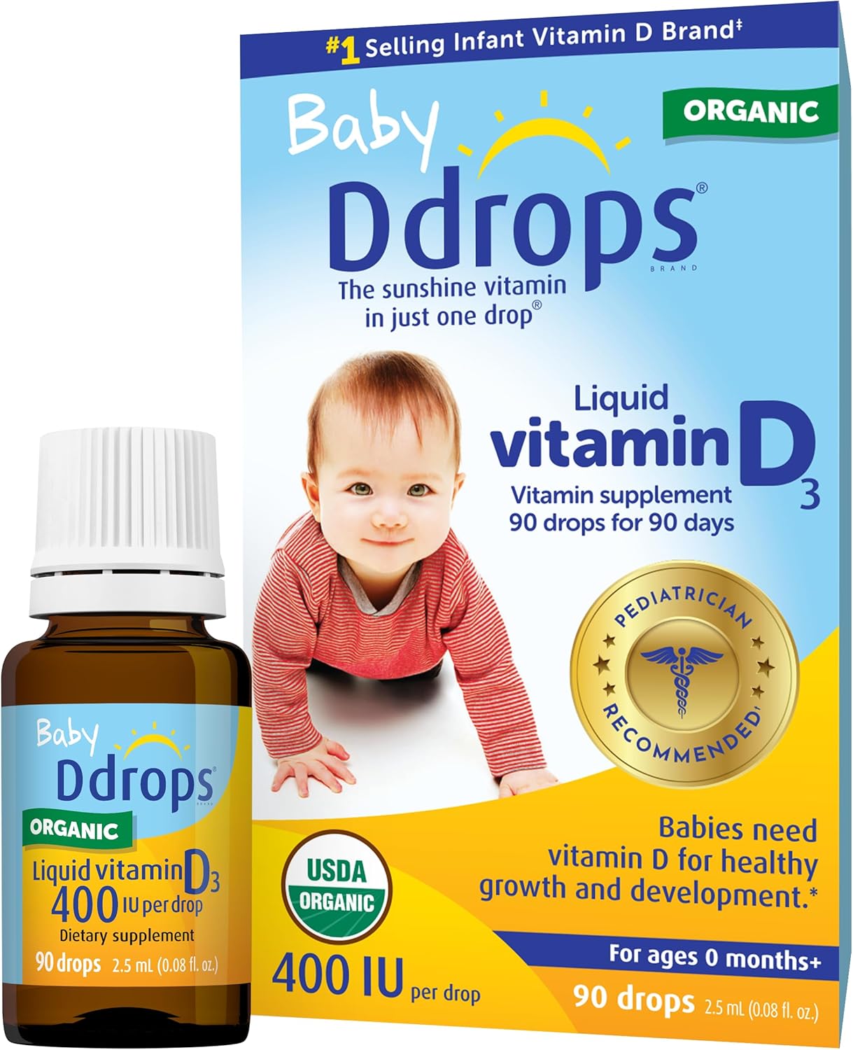 海外直送肘 Baby Vitamin D 90 Drops 400 IU 0.08 oz