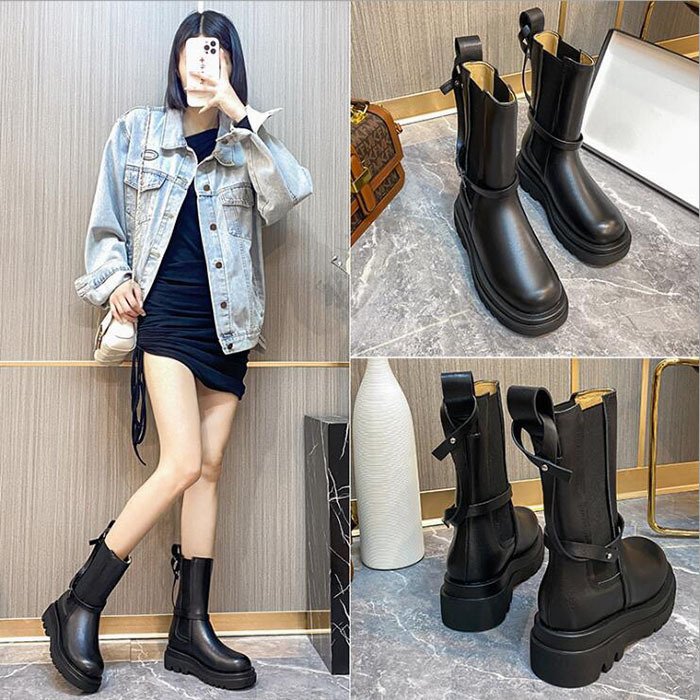 ショートブーツ レディース ワークブーツ ローヒール 厚底 シューズ 靴 無地 カジュアルシューズ