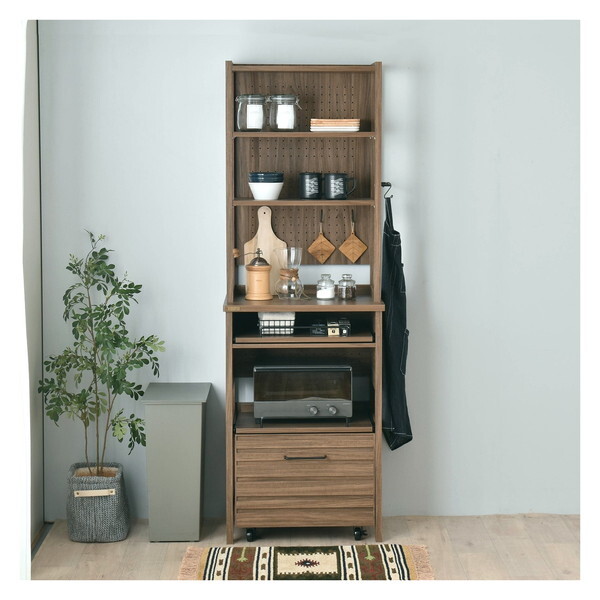 4FUL LF180-60LC BR ブラウン ラフィカ レンジラック (ハイタイプ・60cm幅) メーカー直送