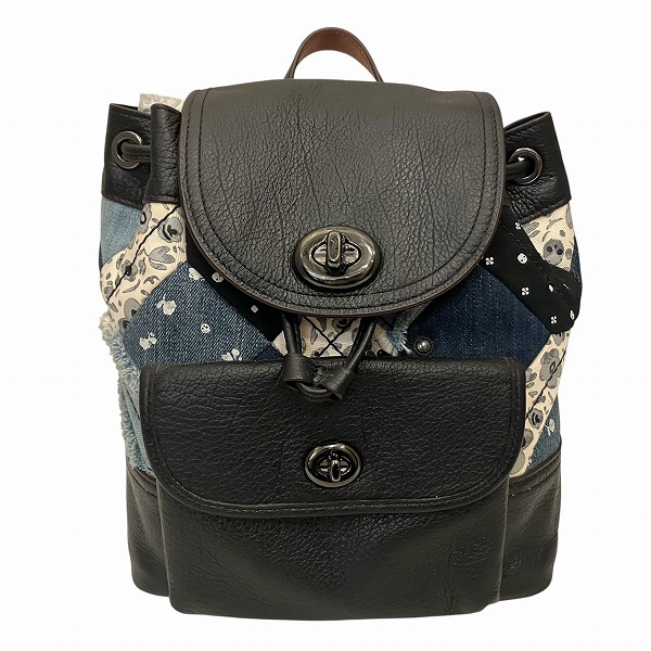 コーチ キャニオン キルト デニム リュックサック 37743 リュック レディース【中古】