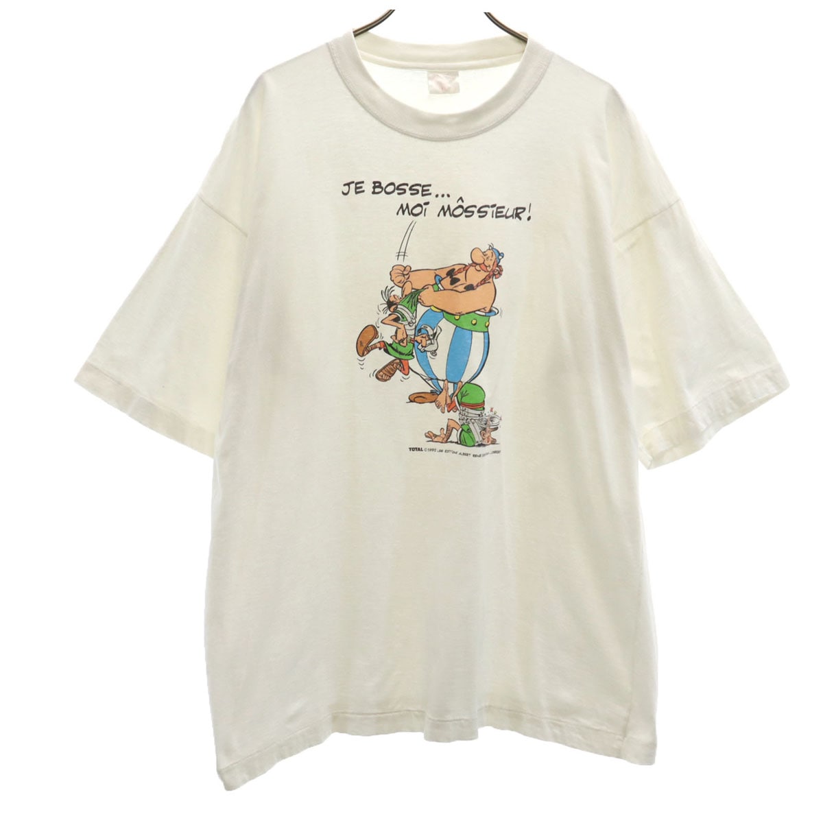 AMERICAN STYLE アメリカンスタイル 90s オールド アステリックス プリント 半袖 Tシャツ XL ホワイト シングルステッチ Asterix キャラT メンズ 古着