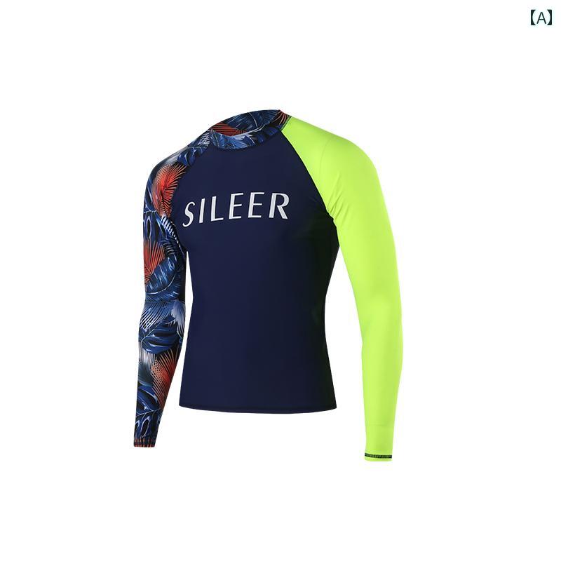 ウェットスーツ メンズ トップス 日焼け防止 速乾 シュノーケリングスーツ スリム サーフィンスーツ 長袖 長ズボン 水着 ラッシュガード ショーツ セット