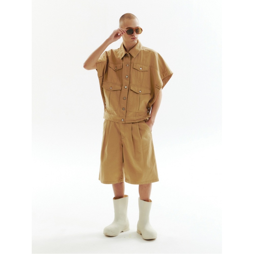 CHOWOO オートミール 4-タックディテールショーツ_CW1A_B10MOT