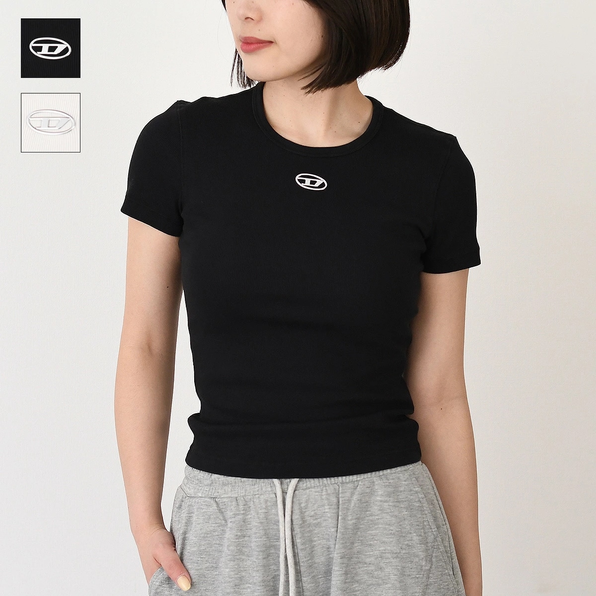 Tシャツ トップス カットソー T-ELE-LONG-OD A19910 0JMBA レディース ブラック ホワイト ワンポイント