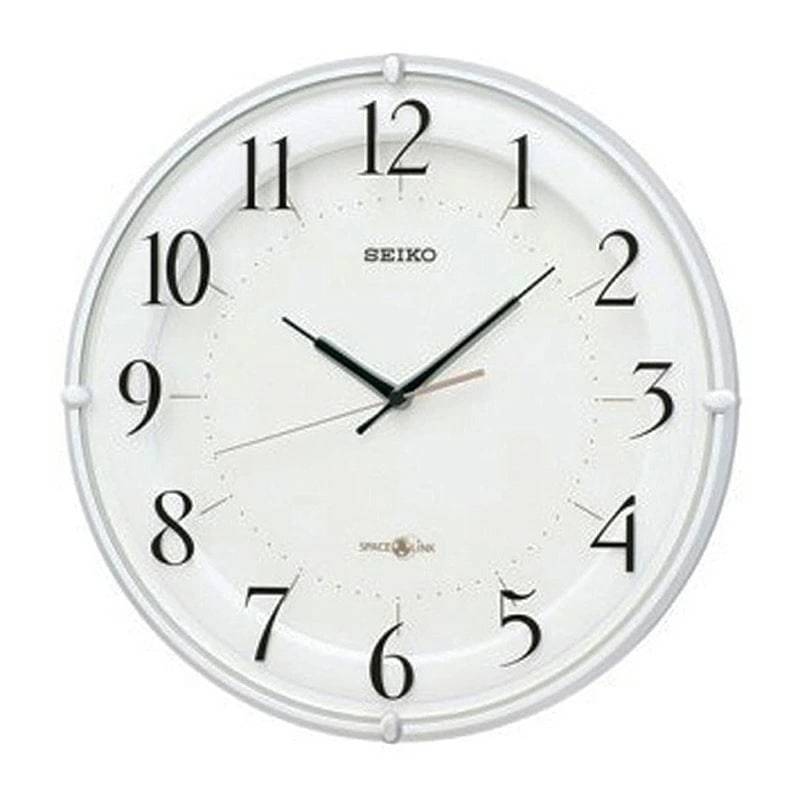 [SEIKO EMBLEM] セイコーエンブレム 掛時計 衛星 SPACE LINK 白 パール塗装 GP216W ホワイト スペースリンク 電波時計 アナログ