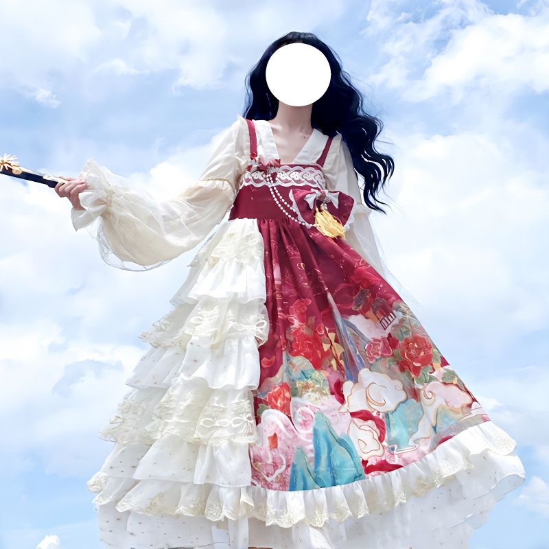 コスプレロリータ九里浮生中華風漢要素jskキャミソールワンピース レディース ドレス ファッション