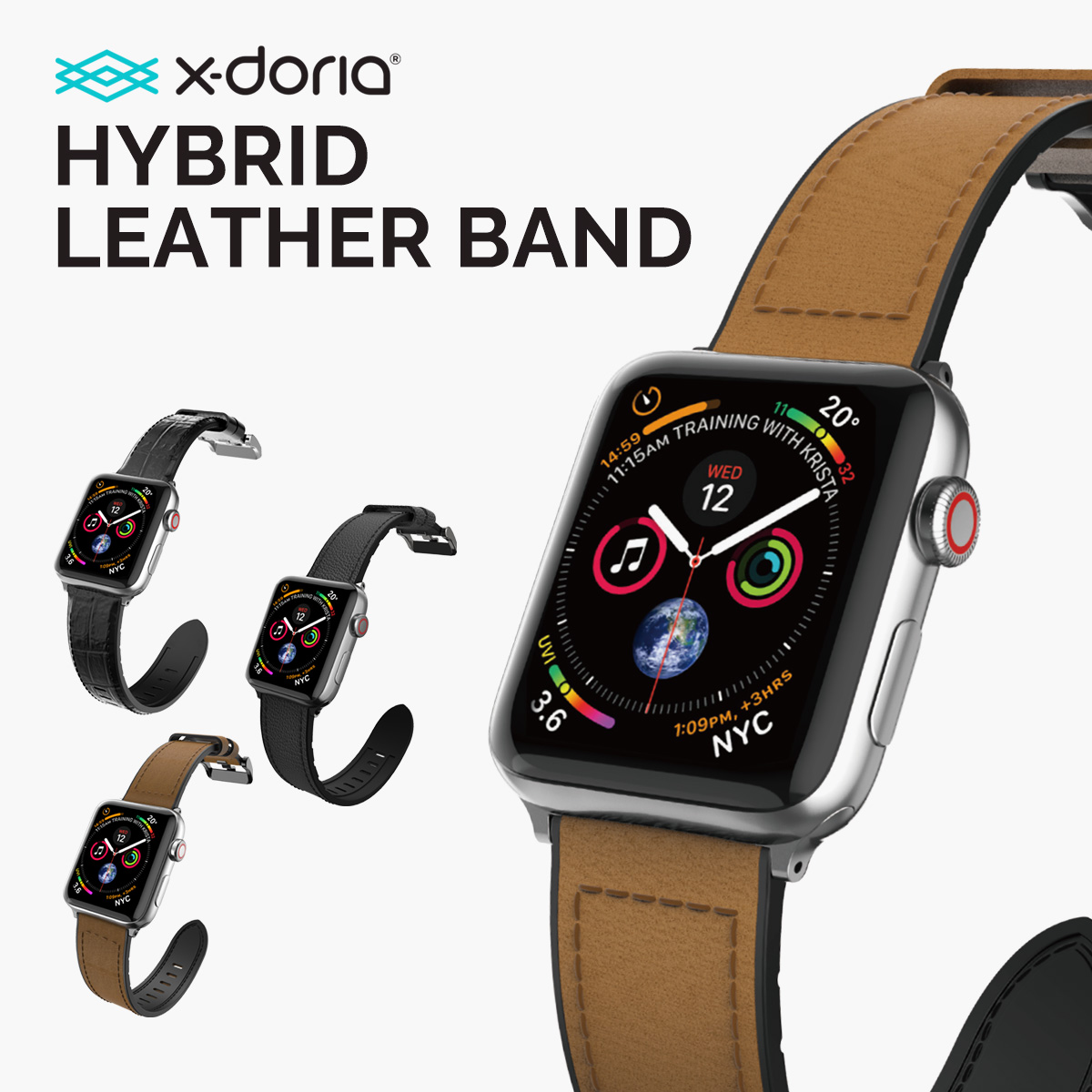 Apple Watch 41mm 40mm 38mm 対応 バンド 本革 レザー × シリコン ハイブリッド 革 ベルト Leather Band RAPTIC 5,096円