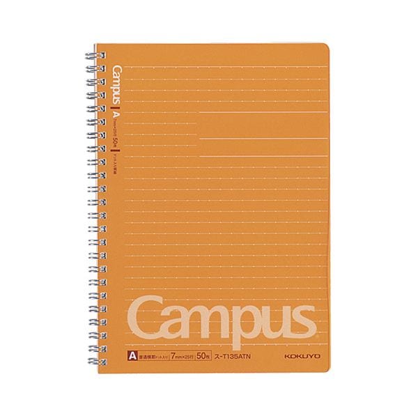 (まとめ) コクヨ キャンパス ツインリングノート（ドット入り罫線） A5 A罫 50枚 ス-T135ATN 1セット（5冊） (×10セット)