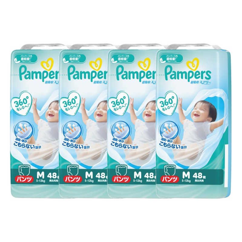 P＆G　(ケース販売)Pampers(パンパース) 超吸収エアリー M(5-12kg)48枚×4パック