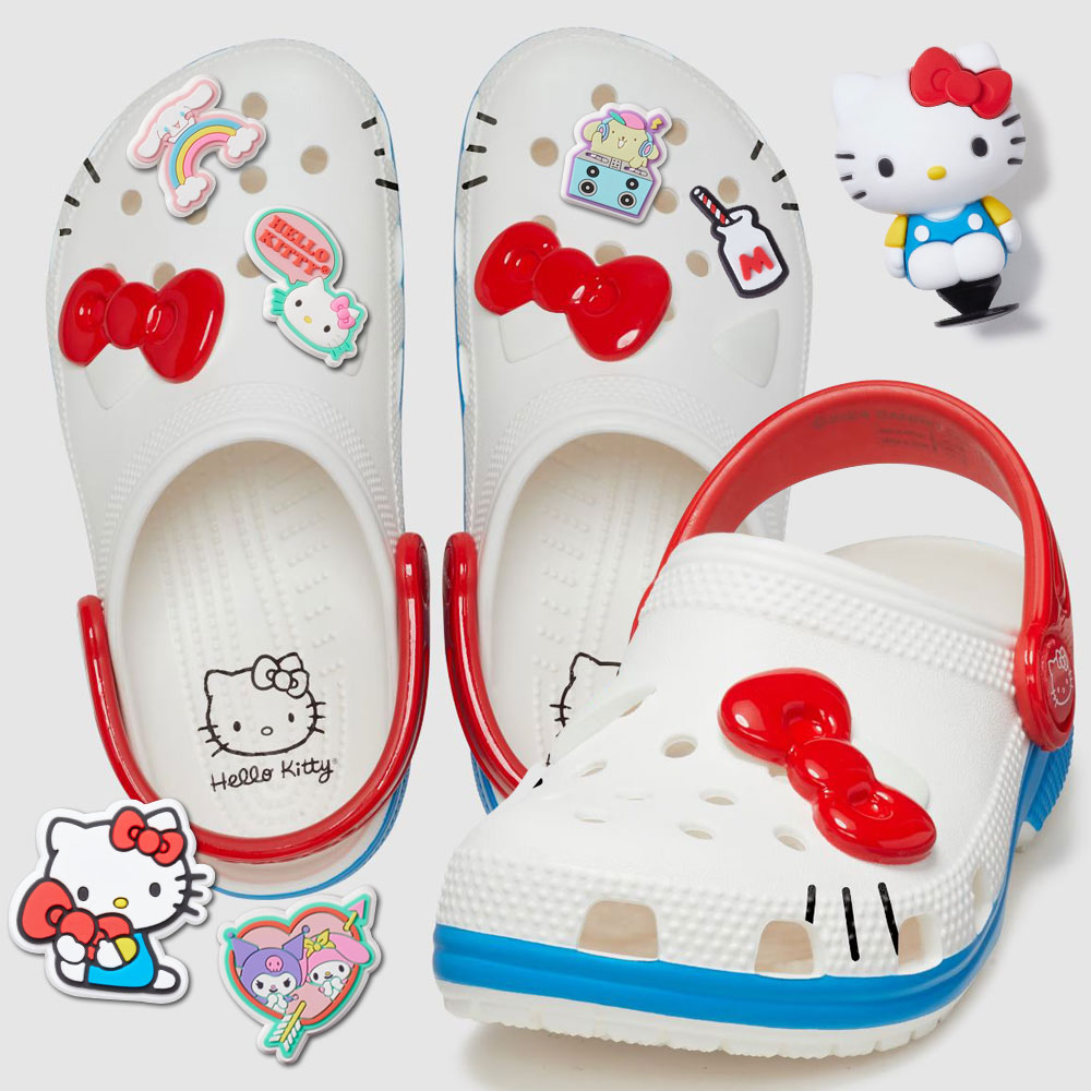 [ハローキティ50周年] ハローキティアイアムクラシッククログ 女性用 キッズ用 ハローキティジビッツ