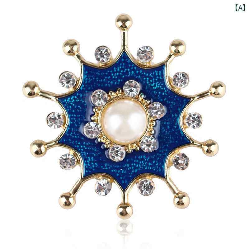 ブローチ 大人かわいい アメリカ レトロ ジュエリー ブルー エナメル 塗装 ヒトデ カスミソウ 衣類 アクセサリー