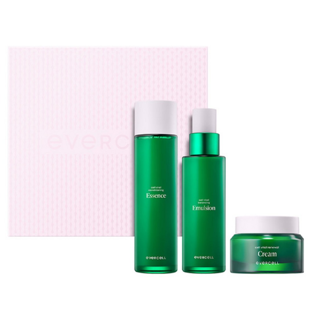エバーセルセルバイタルスキンケア3種皮膚幹細胞化粧品基礎セットエッセンスエマルジョンクリーム