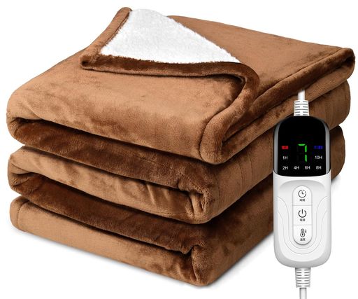 電気毛布 掛け敷き兼用 188×130CM【大きいサイズ&フランネル+起毛】電気ブランケット 電気ひざ掛け 3分速暖 恒温加熱 ダニ退治 7段階温度調整 6段階切タイマー ふわふわ 暖房器具 省エネ