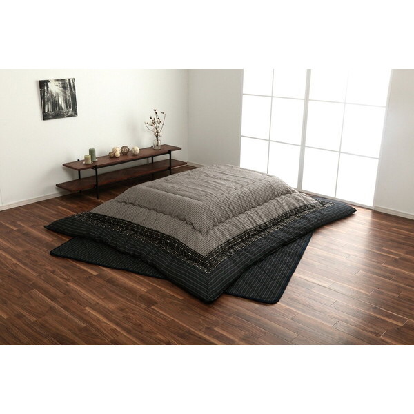 1151240030501 こたつ布団 掛敷セット 長方形 セット しじら織り ブラック 約205×345cm メーカー直送 20,913円