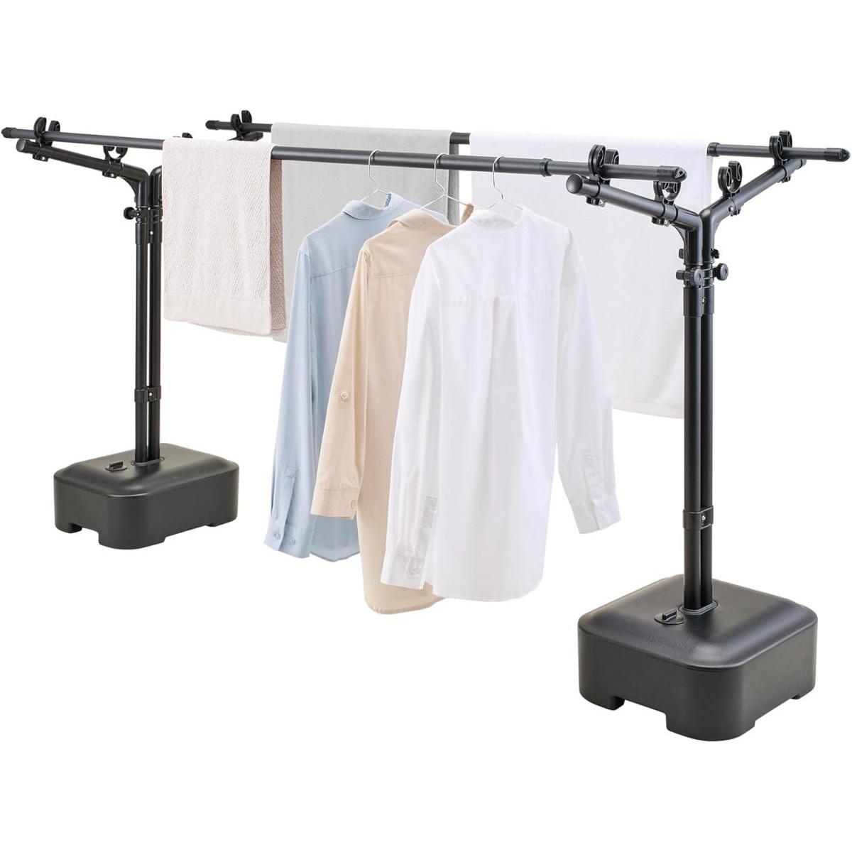 【在庫有・即納】天馬 ポーリッシュ ブラック物干し 物干しブロー台付 PSBK-13 屋外用　組立式(工事不要) 雨や日差しに強く屋外でもサビにくい