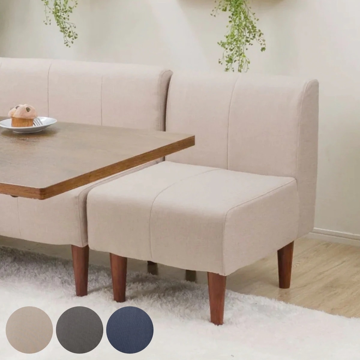 ソファ 1人掛け 幅50cm ダイニングソファー ダリアン デニム調 ソファー コンパクト ファブリック 日本製 完成品 ポケットコイル 小さめ 肘なし アームレス 北欧風 シンプル モダン