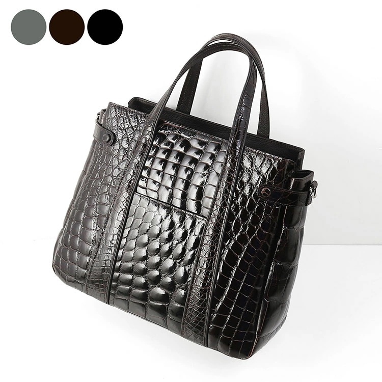 【各色1点限り】【アウトレット】アリゲーター トートバッグ シャイニング 加工 2WAY ショルダー ビジネス 大きめ ビッグ A4 保証書 付き プレゼント 母の日 ギフト 4FA (0600110
