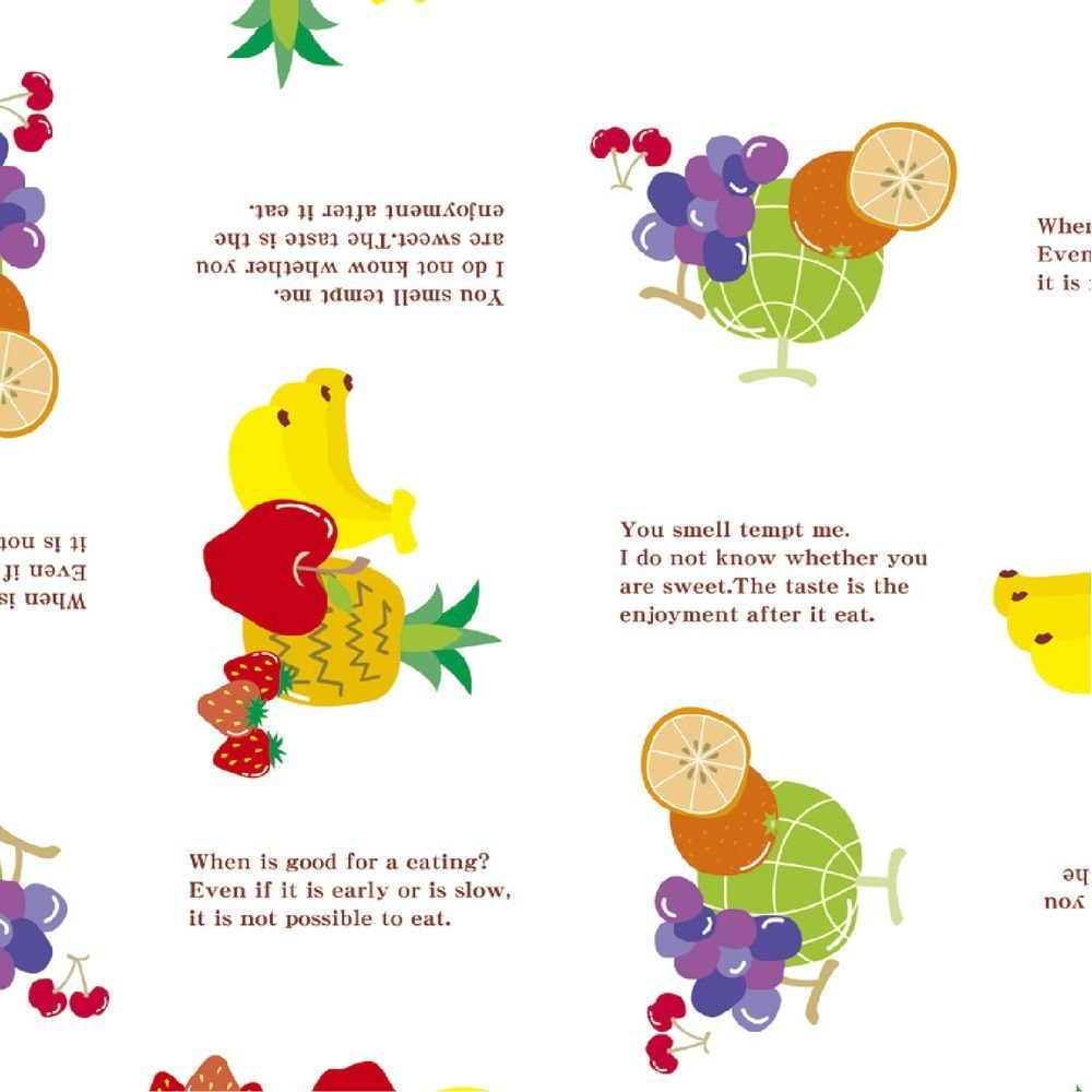 （まとめ買い）ササガワ 包装紙 ファンシー/バラエティ柄 リアルフルーツ 半才判 50枚入 49-1401 [x3]