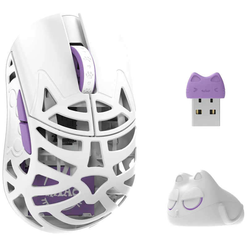 KIBU　ゲーミングマウス Beast Miao ［光学式 / 有線/無線(ワイヤレス) / 5ボタン / USB］ White　WL-BMIAO-WHT-O