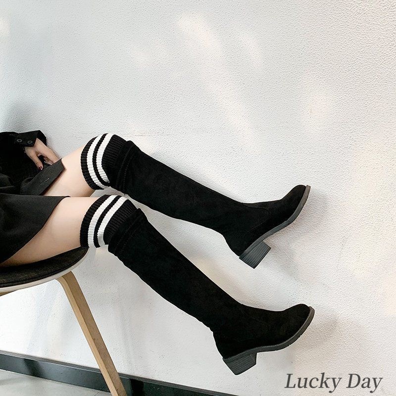 ロングブーツが復活！ロングブーツ女性2024新型韓国版ミリオンブーツファスナースリムブーツ厚底ダウン 5,871円