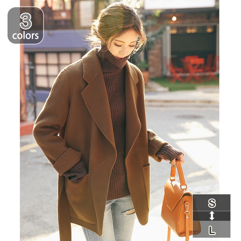 秋服 レディース トレンチコート 長袖 ベルト チェスターコート ショート丈 スプリングコート 防寒ジャケット ウールコート エレガント 修身 暖かい 着痩せ スリム きれいめ 通勤用 大きいサイズ