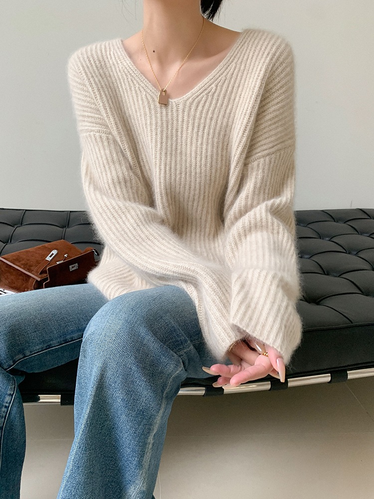 レディース ファッション セーター 女性 秋 冬 ソフト ワックス ワックス ミルク カジュアル トップ アプリコット ＳＭＬXL トップス 袖あり かわいい 大人可愛い きれいめ シンプル