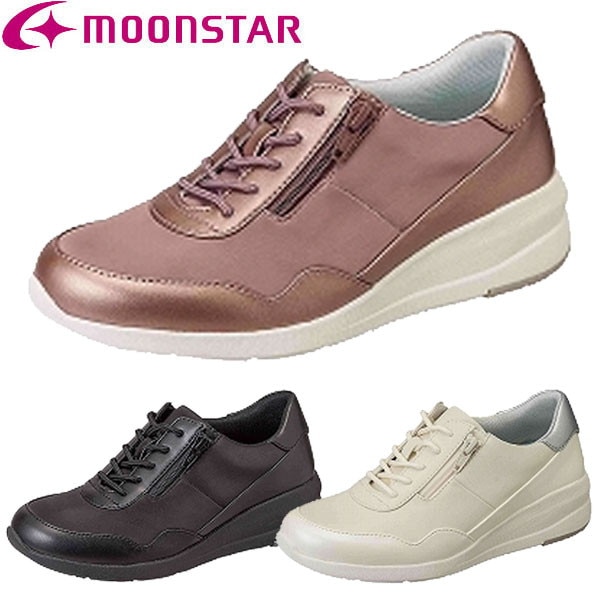 ムーンスター moonstar EVE イブ ふわのび 4E 軽量設計 幅広4E コンフォート シューズ ファスナー付 EVE330 レディース