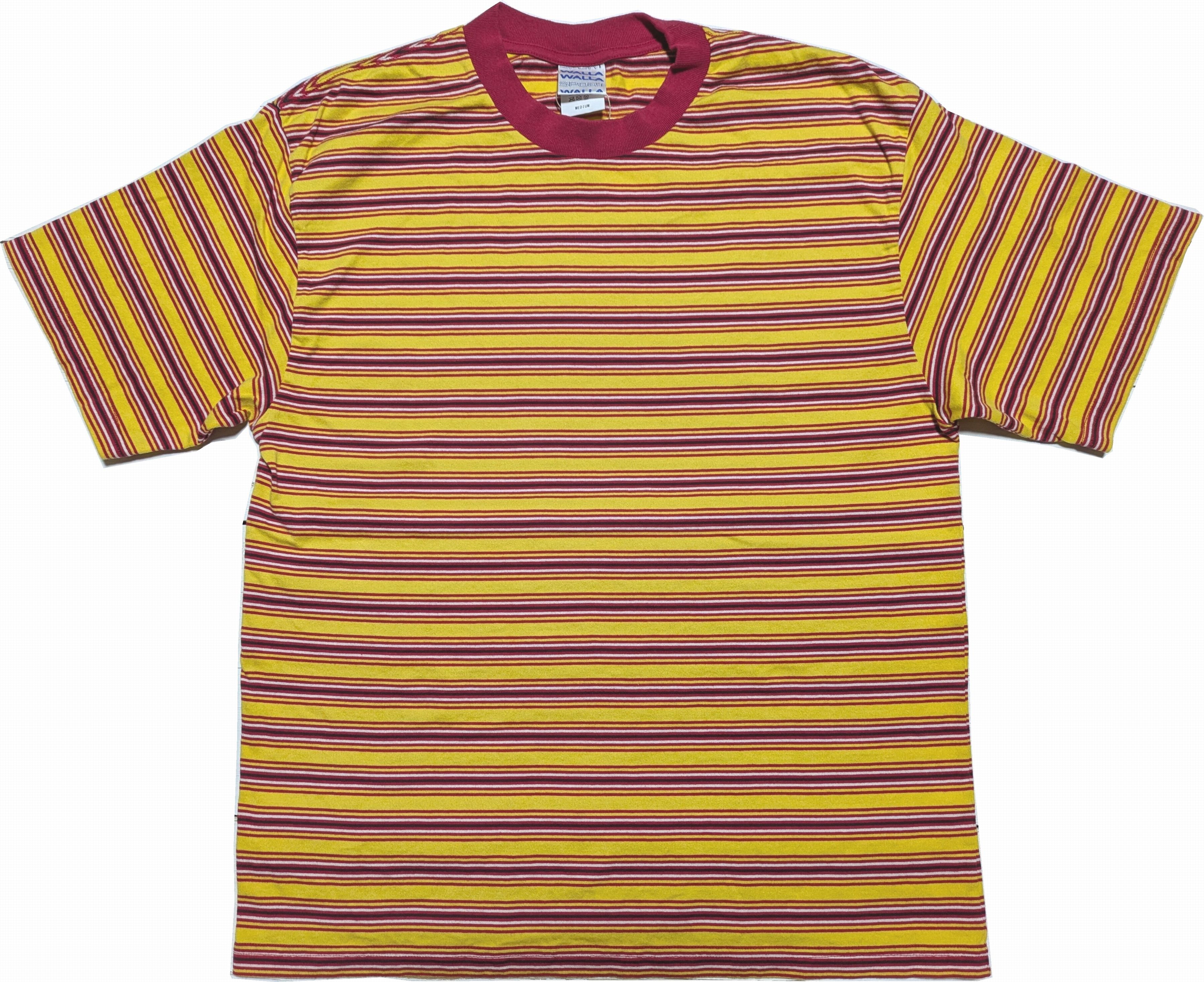 ショートスリーブ ストライプ ティー イエロー レッド メンズ Tシャツ 日本製 S/S STRIPE TEE YELLOW RED 056