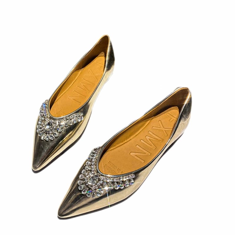 1000円OFFクーポン フラットシューズ キラキラ パンプス ビジュー 柔らかい 大きいサイズ ローヒール レディース靴 ポインテッドトゥ 可愛い 大人 旅行 太ヒール おしゃれ 痛くない 結婚式