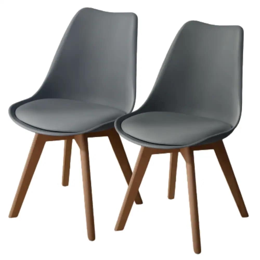 [国内発送 送.料無料]A69【2脚セット販売 】ダイニングチェア イームズチェア クッション付き 天然木脚 北欧 可愛い外観　おしゃれ スタッキング シェルチェア リビングチェア 組立て簡単