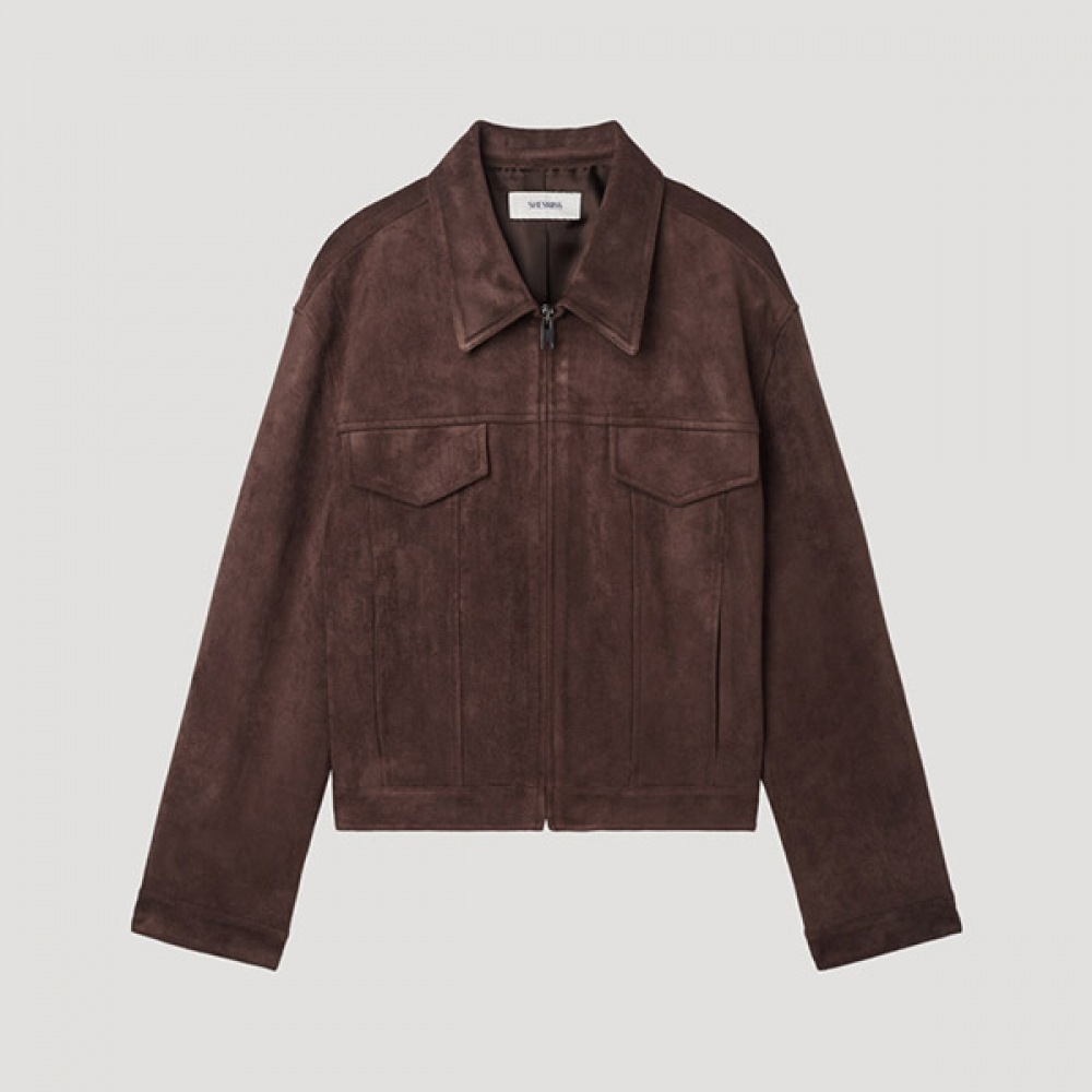 [シューミス] フェイクポケットスエードジャケット_SWWJKP12120_BR