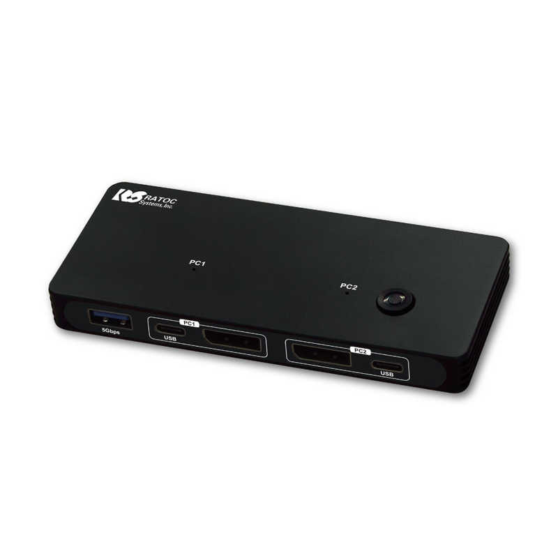 ラトックシステム　8K30Hz対応 DisplayPortパソコン切替器 ［2入力 /1出力 /4K対応 /手動］　RS-260DP-8K