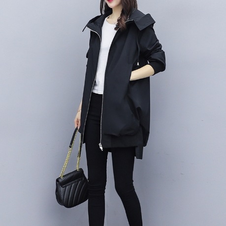 個性的 アウター コート 長袖 フード付き ファスナー ポケット 前開き 薄手 きれいめ シンプル カジュアル 上品 おしゃれ お洒落 かっこいい 女子 こなれ感 ラフ クール エレガント