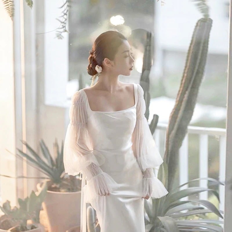 パーティードレス新作 白 ロング お呼ばれドレス結婚式 花嫁ロングドレスドレス ウェディングドレス