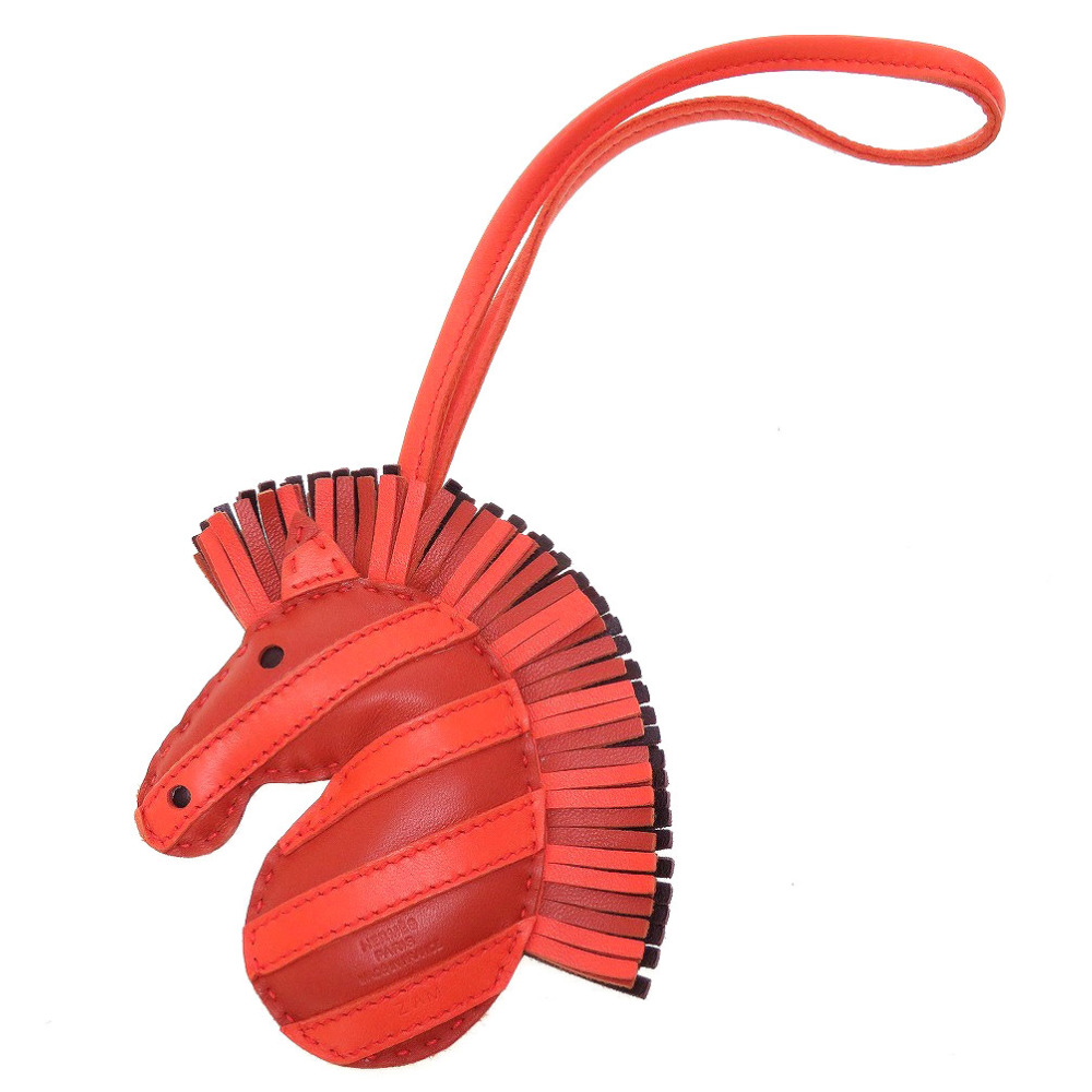 新品同様 バッグチャーム ジージーサバンナ キーホルダー レザー/アニューミロ オレンジポピー Z刻印刻印 0056【中古】 ユニセックス