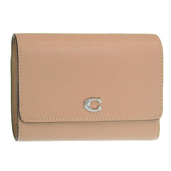 コーチ 財布 レディース 二つ折り財布 アウトレット レザー ベージュ エッセンシャル ミディアムフラップウォレット CP025LHWFT COACH
