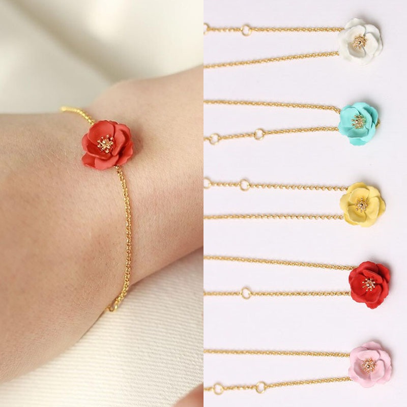 グロキシニア ブロッサム ブレスレット/韓国ファッション芸能人着用デイリーアクセサリー韓国アクセサリートレンドアイテム韓国デイリーファッションセレブ着用夏ファッション韓国夏ファッション