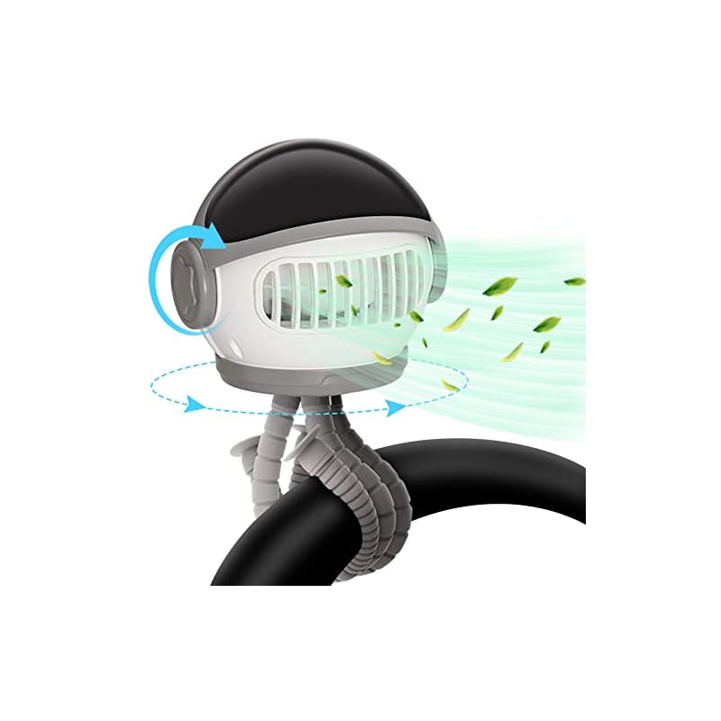 三脚デザイン 羽根なし小型扇風機 ARZER 自動首振りスライド式開閉最大14時間風量3段階