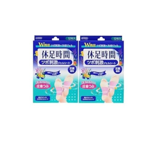 休足時間 ツボ刺激ジェルシート 12枚(4枚×3袋) ×2箱セット