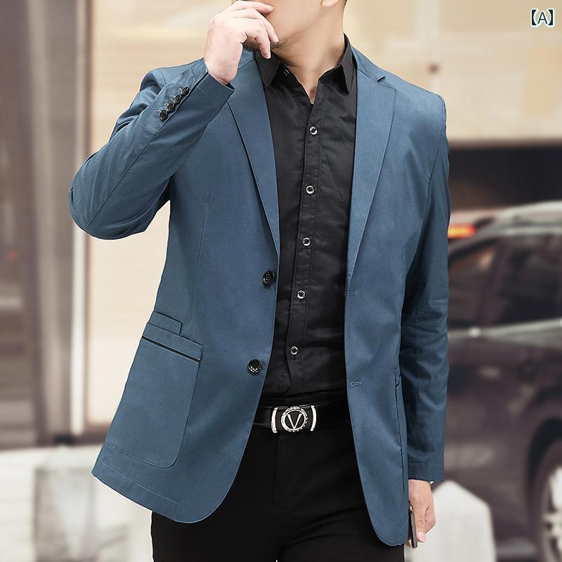 スーツ　ジャケット　カジュアル ピエールカルダン カジュアル スーツ メンズ 春秋 中年 男性 ビジネス スリム シングル ジャケット 韓国 薄手