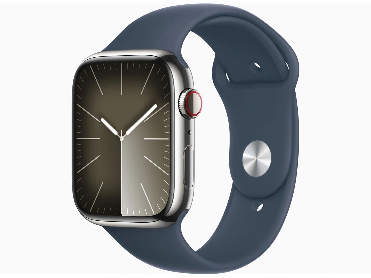 Apple Watch Series 9 GPS+Cellularモデル 45mm MRMN3J/A [シルバーステンレススチールケース/ストームブルースポーツバンド S/M]