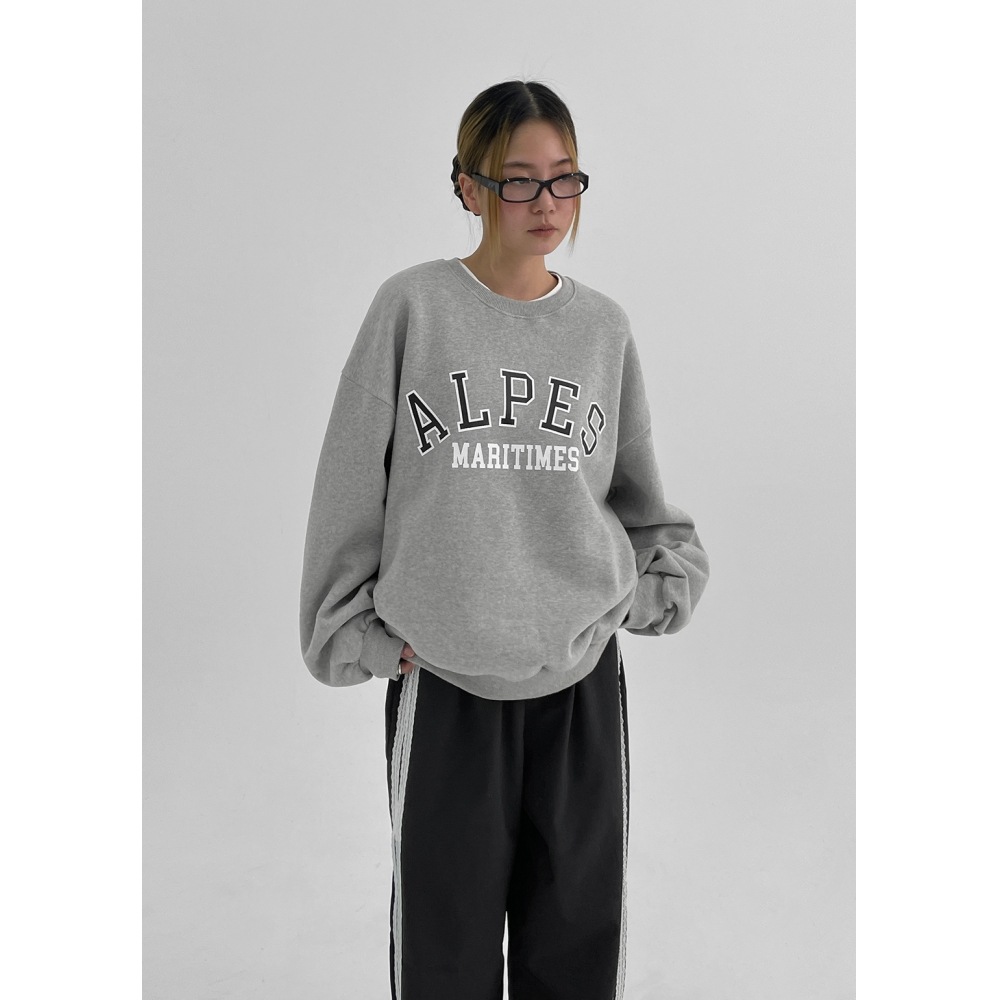 ブラックアップクリームブラシプリントスウェットシャツ 5,526円