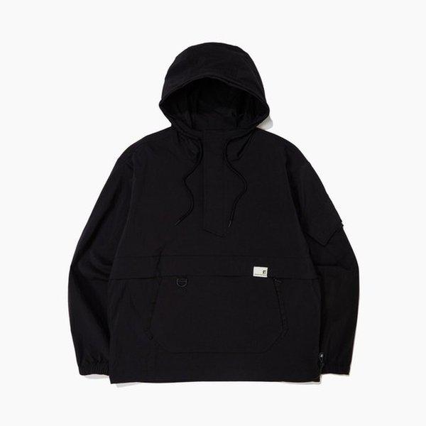 メンズ ブラック ゼータ ストレッチ アノラック ジャケット / 男性用 春夏 ハーフジップ ジャンパー PW3MJ23X121_IC