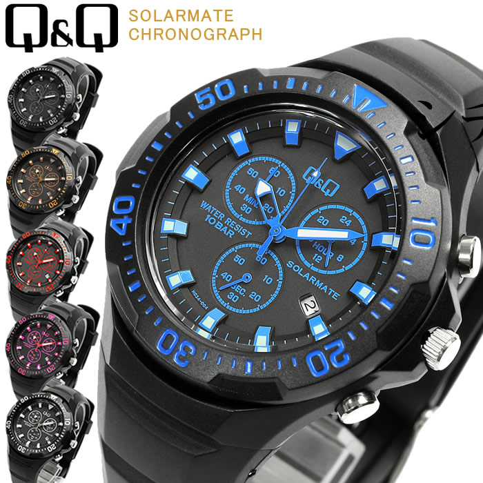【CITIZEN/シチズン】 Q&Q 腕時計 ウォッチ クロノグラフ メンズ ソーラー H034 M