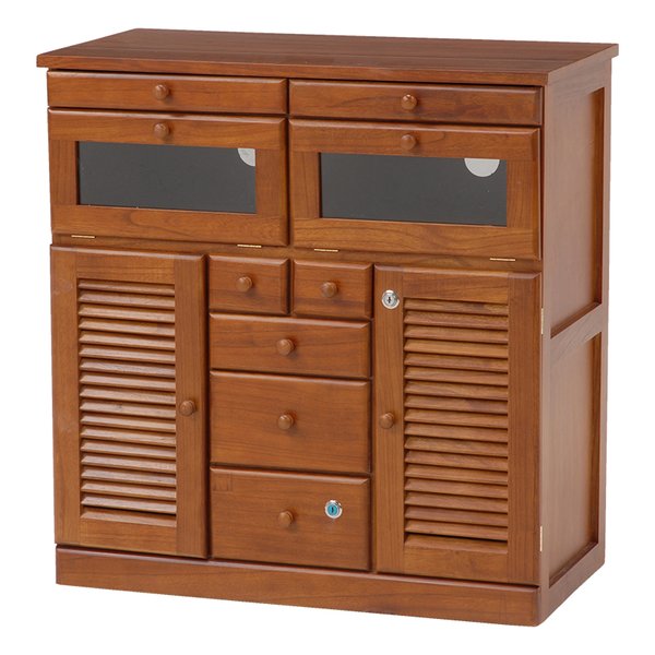 FAX台 ブラウン・幅76×奥行37×高さ79cm 多目的収納 MFX-8201BR