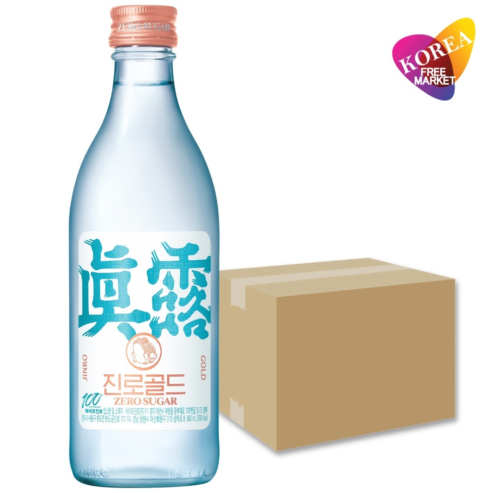 眞露 GOLD 360ml 20本 箱売り 1BOX / ZERO SUGAR JINRO ジンロ ゴールド チャミスル ゼロシュガー 焼肉 韓国焼酎