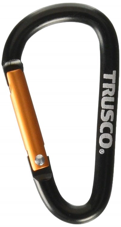 他サイト： トラスコ中山(TRUSCO) カラビナ D型 ブラック 線径5×50mm TKN550BKの商品画像